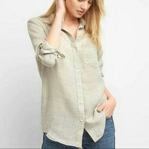 Gap 100% Linen Button Down Shirt